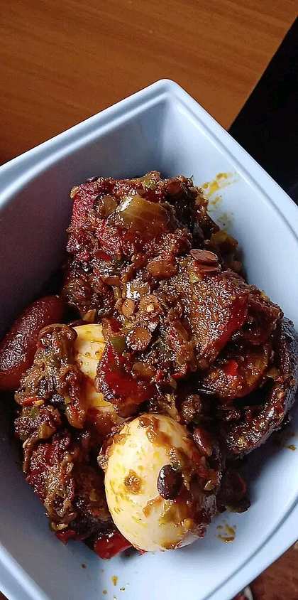 Ofada Rice and Ayamase
